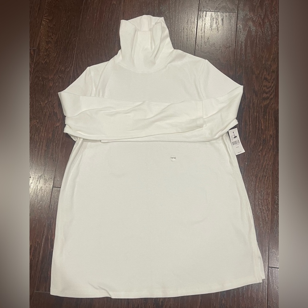 Lane Bryant Long Sleeve Turtleneck Ivory Plus Size 14/16 NEW - Picture 3 of 6